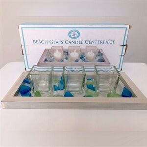 NEW Beach Glass Candle Centerpiece